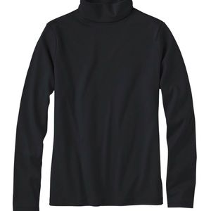 Lands’ End Lightweight Long Sleeve Turtleneck L Petite 14 16 Black 60% cotton